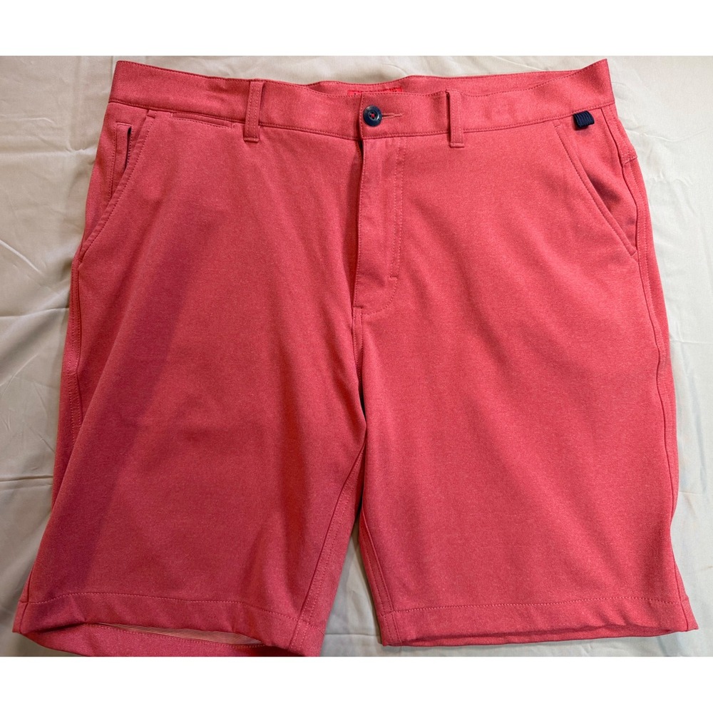 Halsey Sport Mens Golf Shorts Size 35 Coral Pink Heather Performance H44 Active